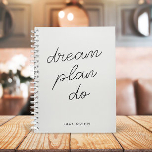 Cuaderno Dream Plan Do   Gris Minimalista simple moderno