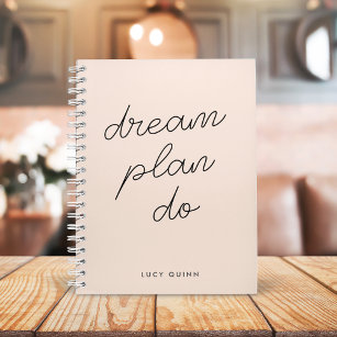 Cuaderno Dream Plan Do   Guión rosa moderno y elegante de R