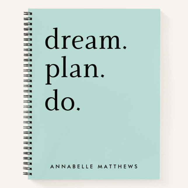 Cuaderno Dream Plan Do | Moderna Mint Green (Anverso)