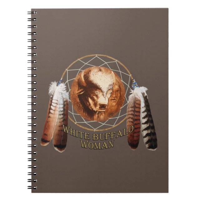 Cuaderno Dreamcatcher, mujer de búfalo blanco (Frente)