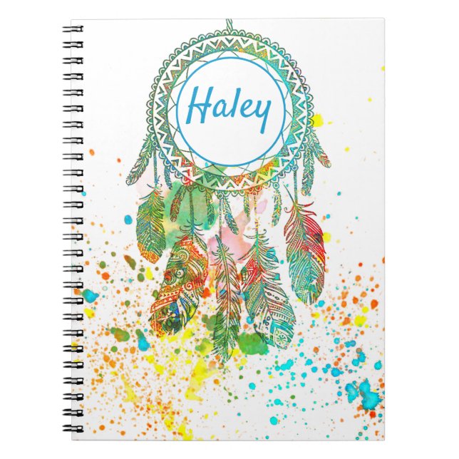 Cuaderno Dreamcatcher splatter personalized  (Frente)