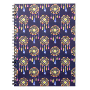 Cuaderno Dreamcatchers Fethers Watercolor Seamless Textura