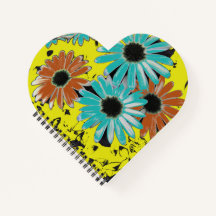 Dreaming of Daisies Heart Shaped Notebook
