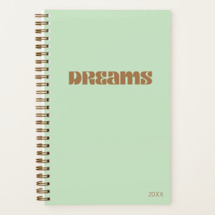 Cuaderno "Dreams" Green & Gold Retro Style Dream Journal