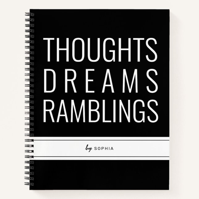 Cuaderno Dreams Ramblings Thoughts Personalized Journal (Anverso)