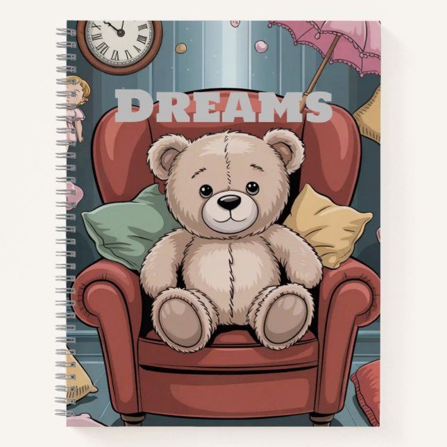 Cuaderno Dreams Teddy Bear Deluxe Spiral Notebook (Anverso)