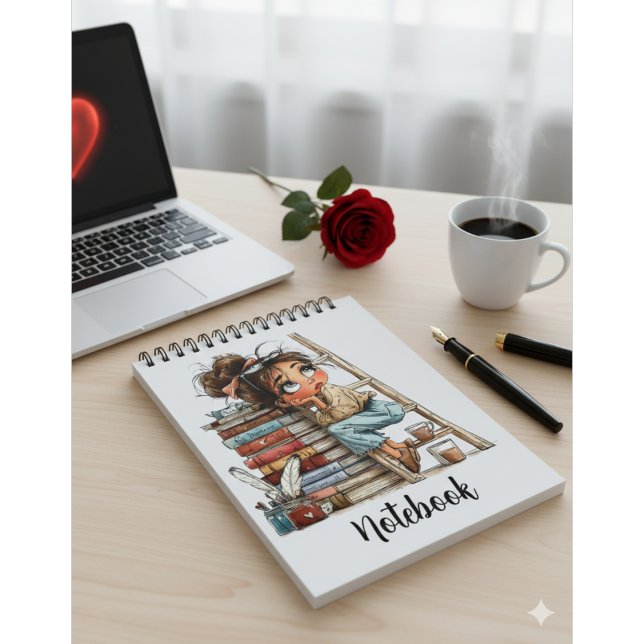Cuaderno Dreamy Bookish Girl – Aesthetic Reading & Coffee (Subido por el creador)