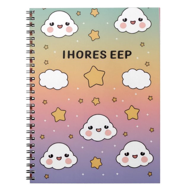 Cuaderno “Dreamy pastel, soft clouds, stars, notebook cover (Frente)