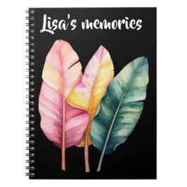 Cuaderno Drei Bananen Blätter in Pastellfarben 