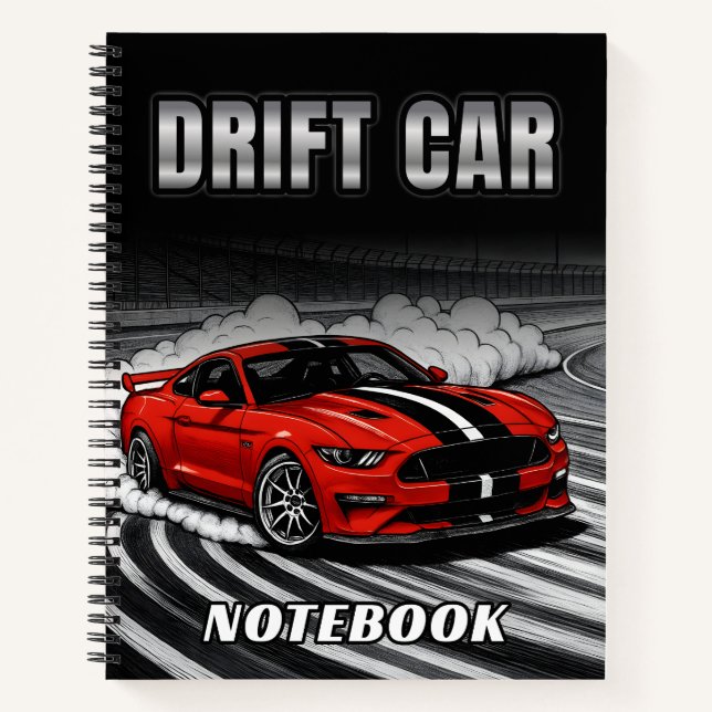 Cuaderno Drift Car Red Muscle Hardcover Spiral Notebook (Anverso)