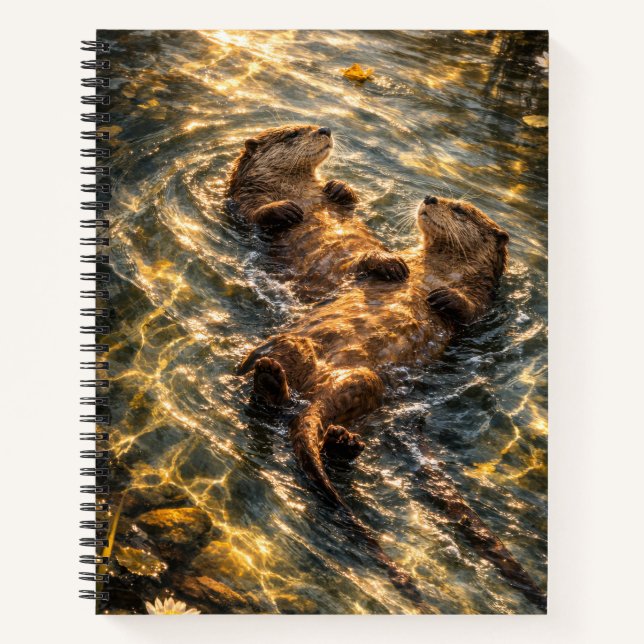 Cuaderno Drifting Together | River Otter Art | Notebook (Anverso)