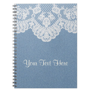 Cuaderno Dril de algodón y cordón azules