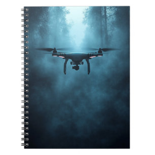 Cuaderno Dron en un portátil de espiral forestal oxidada