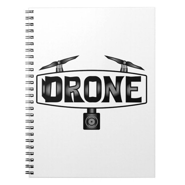 Cuaderno Drone Con La Palabra Drone (Frente)