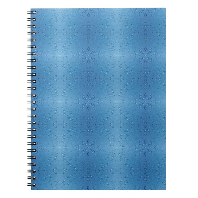 Cuaderno Droplas de agua contra el cielo azul (Frente)