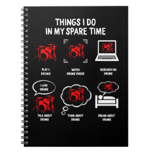 Cuaderno Drum Music Drummer Funny Drums Cosas Que Hago En M