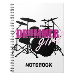 Cuaderno Drummer Girl with Fun Purple and Black Grunge Text