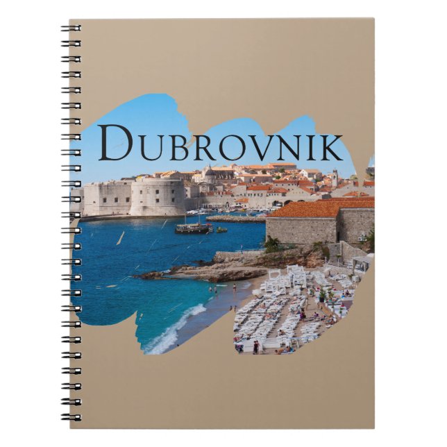 Cuaderno Dubrovnik: Vistas a la playa y al casco antiguo (Frente)
