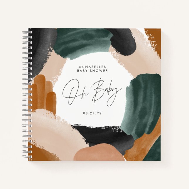 Cuaderno Ducha de bebéOh terracota de bebé abstracta pintad (Anverso)