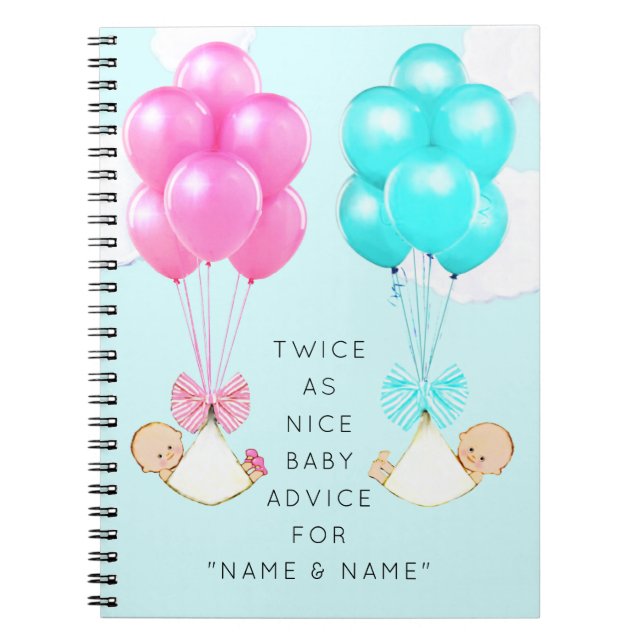 Cuaderno Ducha de Bebés Gemelos (Frente)