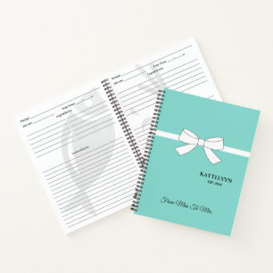 Cuaderno Ducha de cocina marital Receta personal Tiara Fies