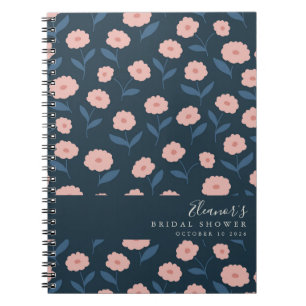 Cuaderno Ducha de Novia Bohemio Naval y Floral Personalizad
