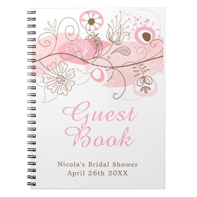 Cuaderno Ducha de Novia con Giro Floral Rosa (Frente)