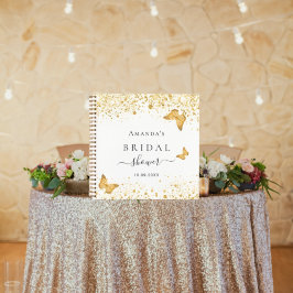 Cuaderno Ducha de novia de oro blanco mariposa