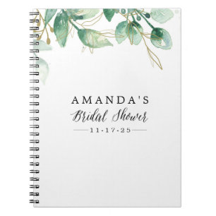 Cuaderno Ducha de novia Eucalyptus Green Leaf