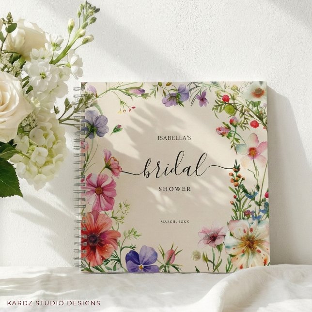 Cuaderno Ducha de Novia Personalizada de Flores Silvestres  (Subido por el creador)