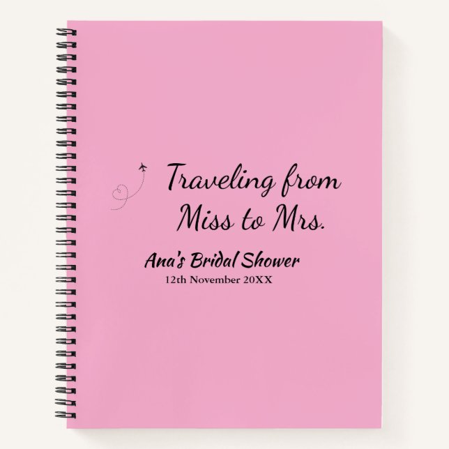 Cuaderno Ducha de novias de viaje añada fecha de caducidad  (Anverso)