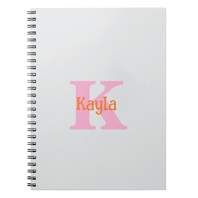 Cuaderno Ducha Nupcial Boda Gris Claro Naranja Rosa (Frente)