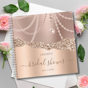 Cuaderno Ducha Rosa de novias doradas - Boda elegante y mod