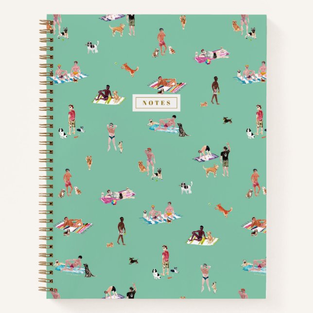 Cuaderno DUDES y PERROS PLAYA Menta (Anverso)