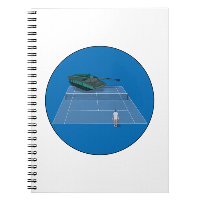 Cuaderno Duel entre un tanque y un jugador de tenis (Frente)