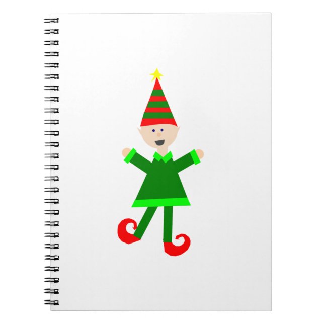 Cuaderno Duende del navidad con el gorra rayado verde y (Frente)