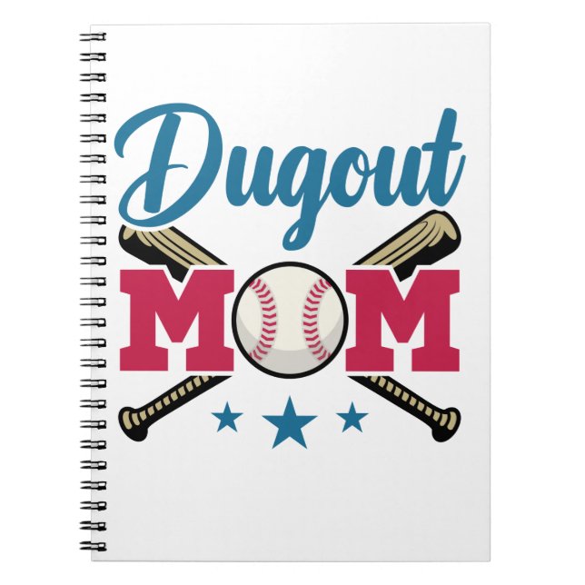 Cuaderno Dugout Mom Baseball Parent T-Ball Tee Ball (Frente)
