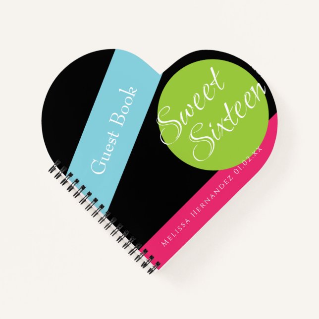 Cuaderno Dulce 16 Neones Brillo En El Invitado Geométrico O (Anverso)