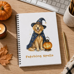 Cuaderno Dulce Brujo de Halloween Retriever Dorado