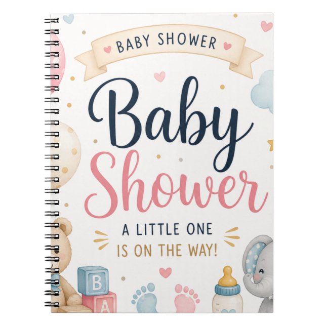 Cuaderno Dulce Celebración de Baby Shower (Frente)