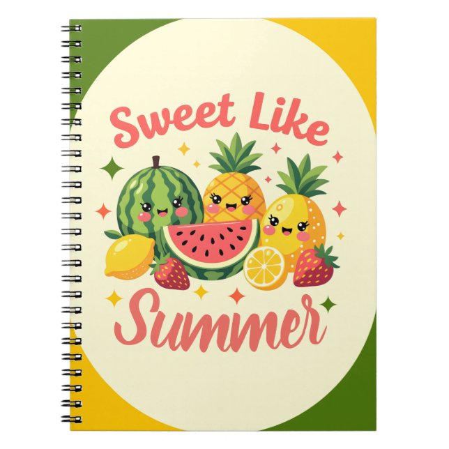 Cuaderno Dulce Como Fruta Kawaii De Verano (Frente)