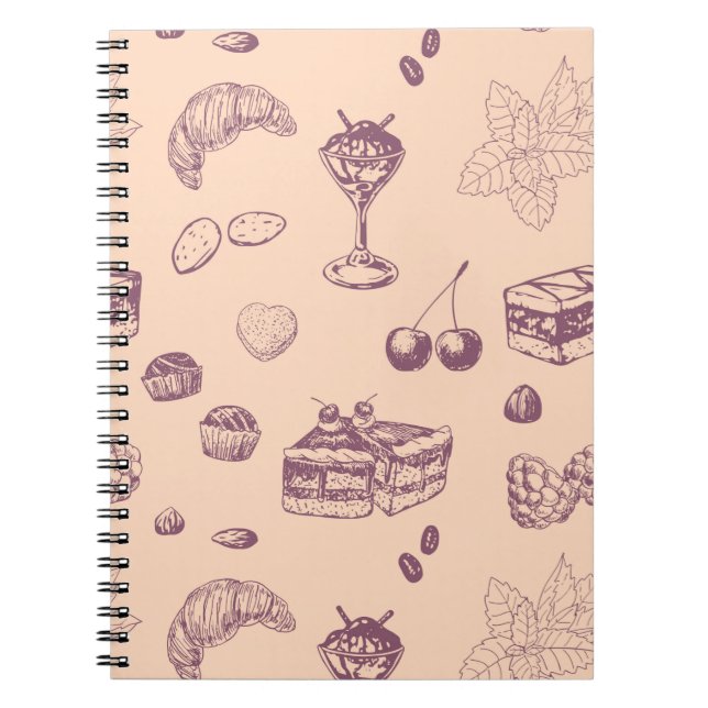 Cuaderno Dulce con postres variados. (Frente)