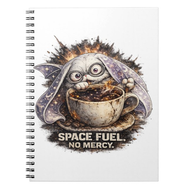 Cuaderno Dulce Conejo de Combustible Espacial Café Hallowee (Frente)