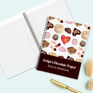 Cuaderno Dulce Corazón de Chocolate de Colores Moderno y Bo