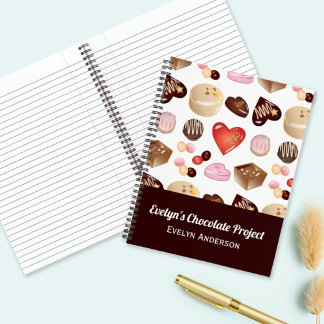 Cuaderno Dulce Corazón de Chocolate de Colores Moderno y Bo