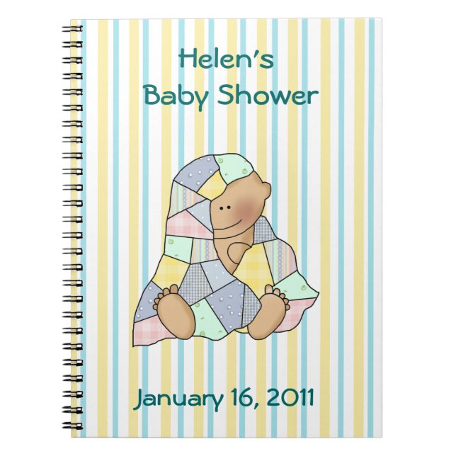 Cuaderno dulce de Baby Shower del bebé y del (Frente)
