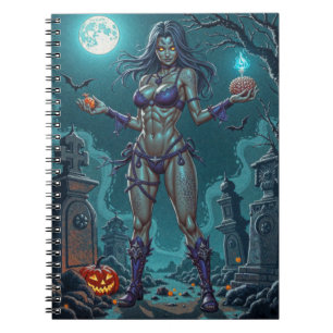 Cuaderno Dulce de Halloween o Novia Zombi con Cerebros