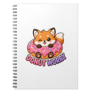 Cuaderno Dulce Donut de Zorro Kawaii No te Preocupes Chiste
