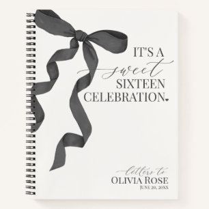 Cuaderno Dulce dulce negro de 16 letras a Chica de cumpleañ