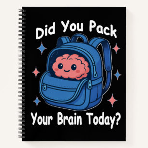 Cuaderno Dulce “¿Empacaste tu cerebro hoy?” Juego de palabr